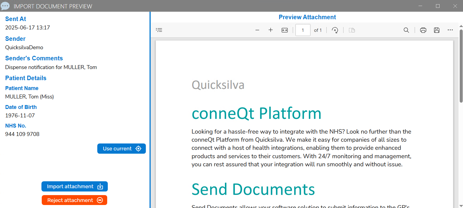 image showing the Quicksilva Toolbar with document preview open Quicksilva Toolbar document preview